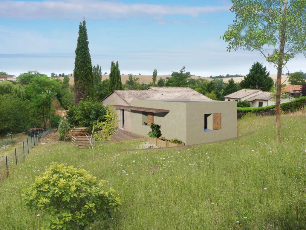 Extension Bois Paille par l'Atelier Kodama, architectes à Toulouse